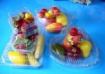 Fruit of transparent plastic packaging