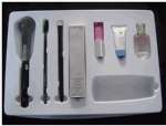White tray of cosmetics